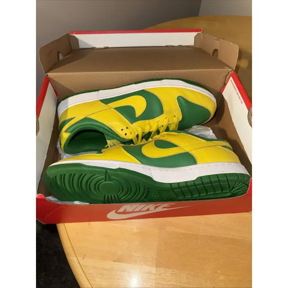 Size 12.5 - Nike Dunk Low Reverse Brazil DV0833-300 Apple Green Yellow